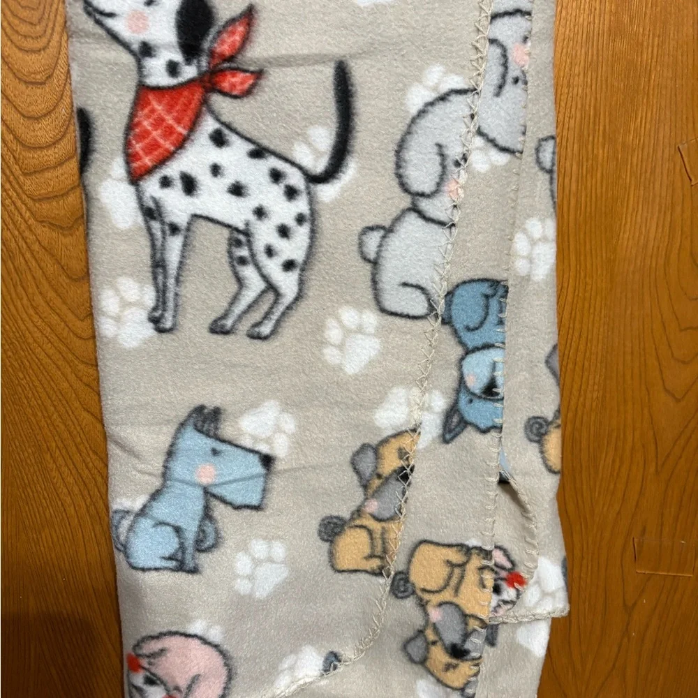 Cozy Dog Patterned Fleece Blanket